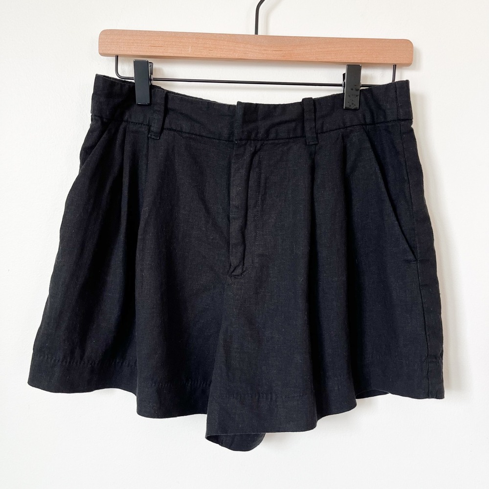 Gap 4" Linen High Rise Short Black Womens Small